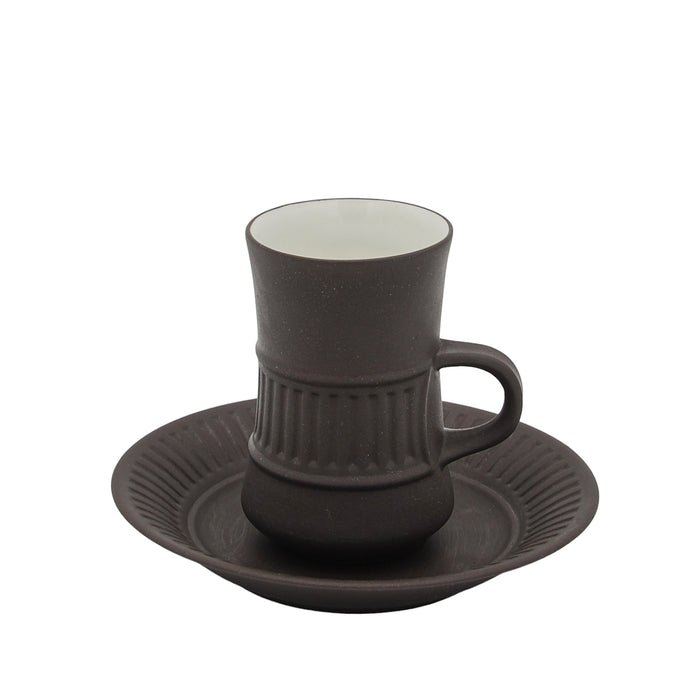 J.H. Quistgaard Flamestone Coffe Cup, vintage Cup & Soucer Quistgaard