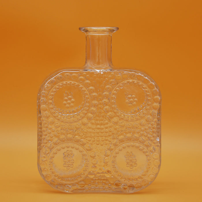 Riihimäen Grapponia Clear Vase, vintage vase Riihimäen