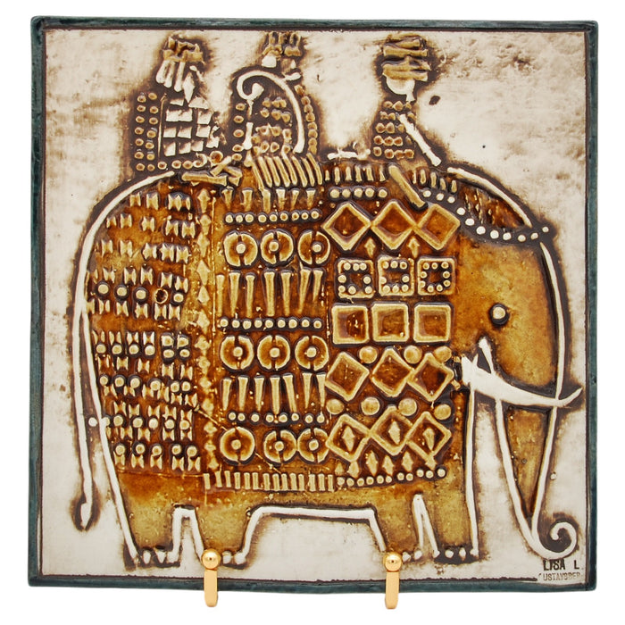 Gustavsberg Lisa Larson Ceramic Plaque Elephant, vintage decoration nordajyo
